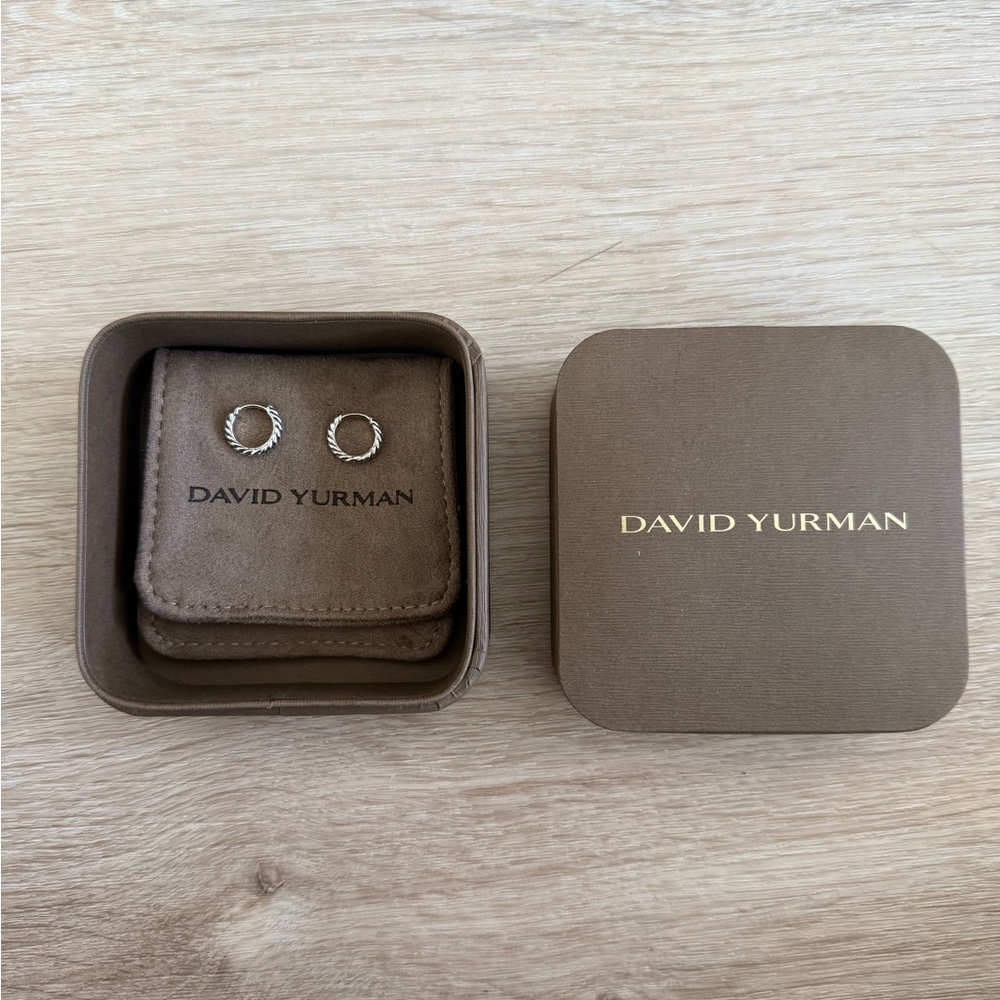 David Yurman Sculpted Cable Micro Huggie Hoop Earrings